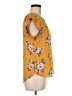Alice Blue 100% Polyester Floral Yellow Short Sleeve Blouse Size M - photo 4