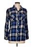 Rails 100% Viscose Rayon Plaid Blue Long Sleeve Button-Down Shirt Size L - photo 1