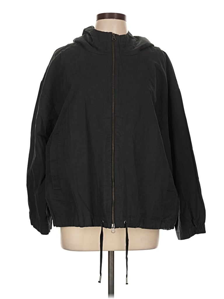 Pre-owned Eileen Fisher Windbreaker Jacket In Black