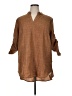 Shein Curve 100% Polyester Brown 3/4 Sleeve Blouse Size 16 Plus (2) - photo 1