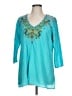 Johnny Was Teal 3/4 Sleeve Blouse Size L - photo 1
