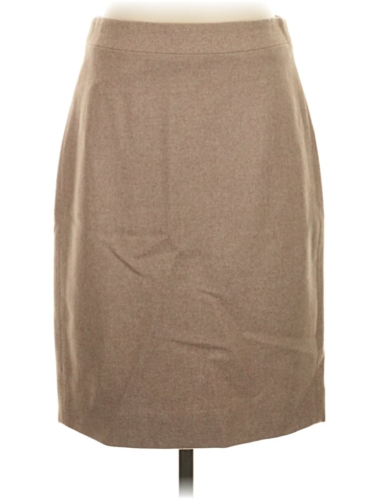 Pre-owned J.crew Factory Store Wool Skirt In Tan