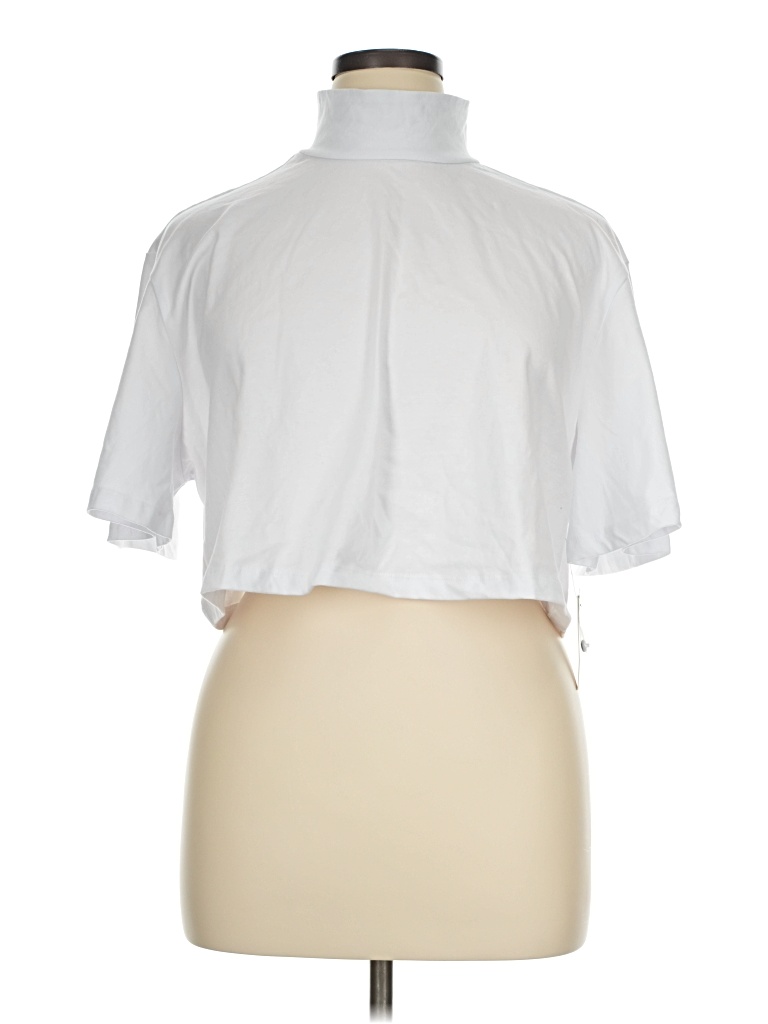 Pre-owned Eloquii Short Sleeve Turtleneck In White