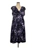 Chaps Animal Print Purple Cocktail Dress Size 18 - photo 1