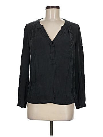 Milly Long Sleeve Silk Top (view 1)