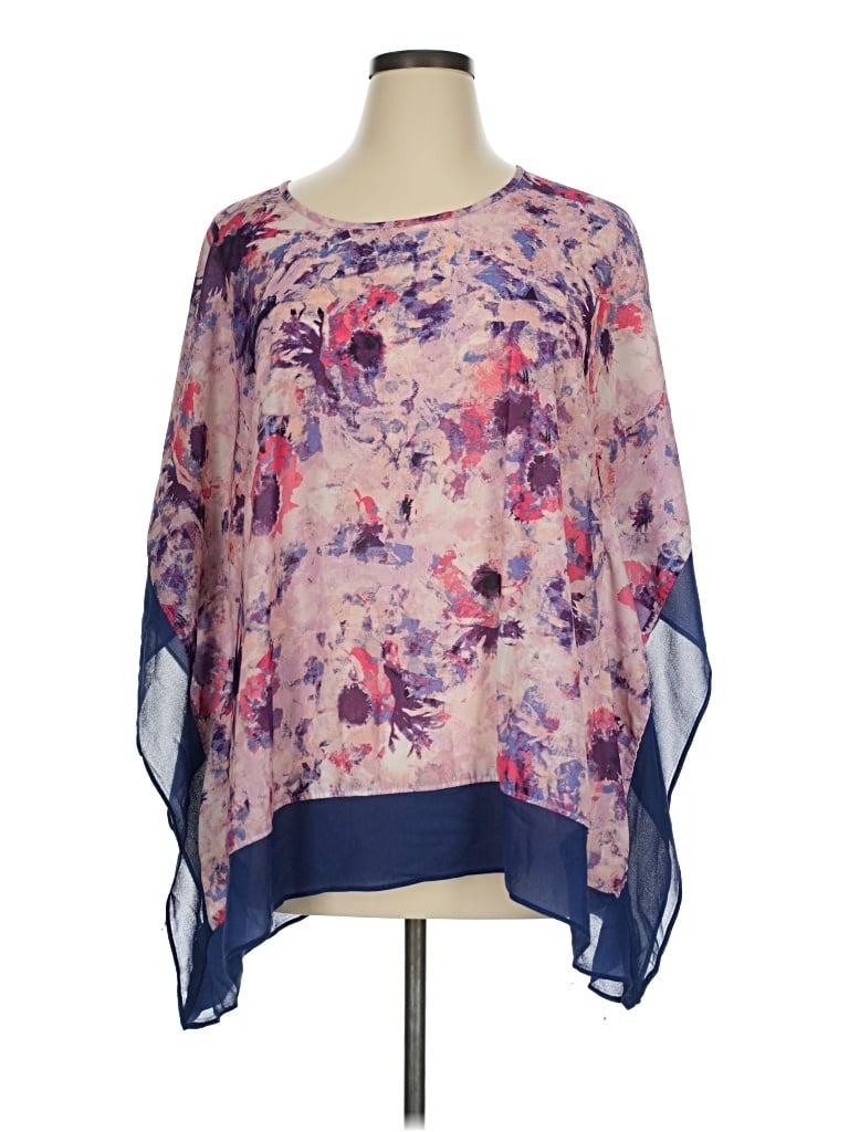 Pre-owned Ava & Viv 3/4 Sleeve Blouse In Purple