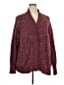 St. John's Bay 100% Polyester Tweed Burgundy Cardigan Size 3X - photo 1