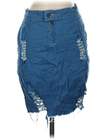 FancyQube Denim Skirt (view 1)