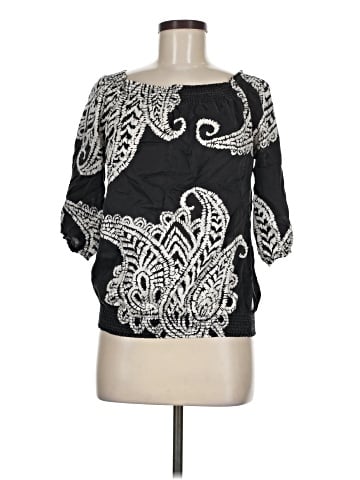 White House Black Market 3/4 Sleeve Silk Top (view 1)
