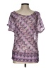 Say Anything 100% Polyester Purple Short Sleeve Blouse Size L - photo 1