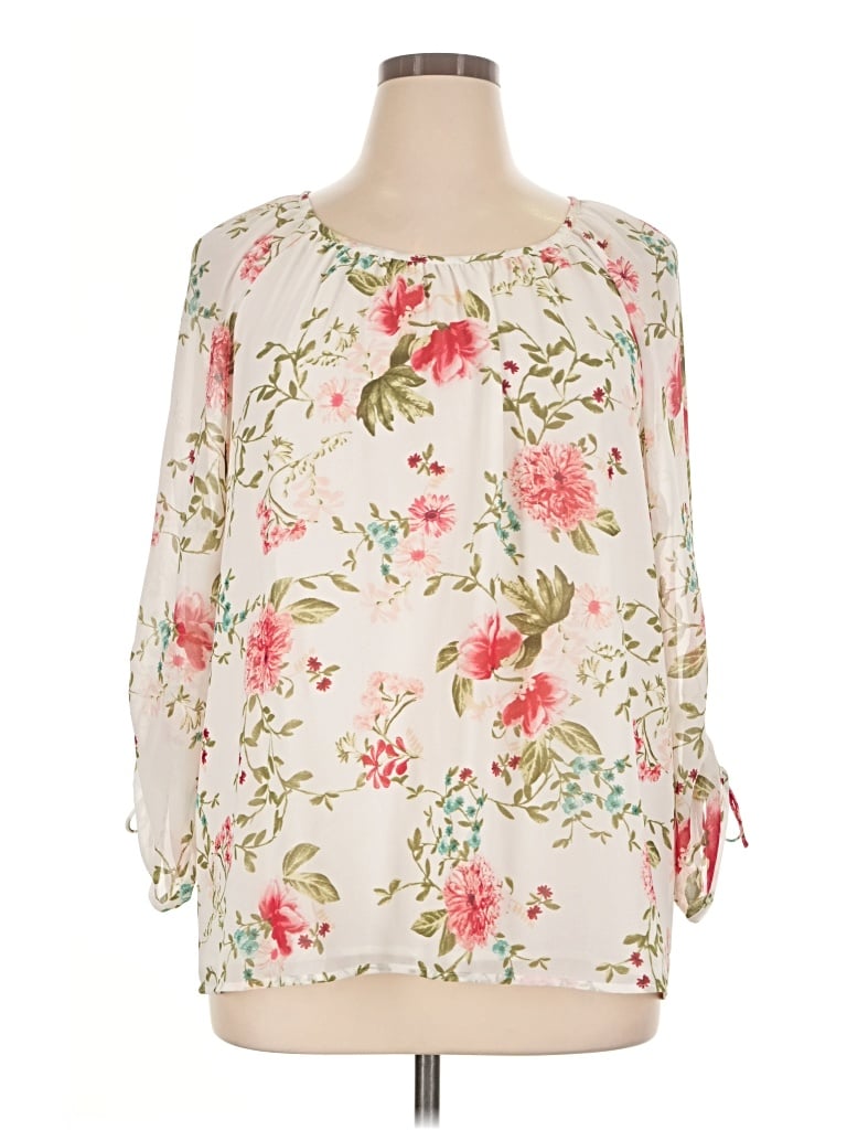 Pre-owned Westport 3/4 Sleeve Blouse In Ivory