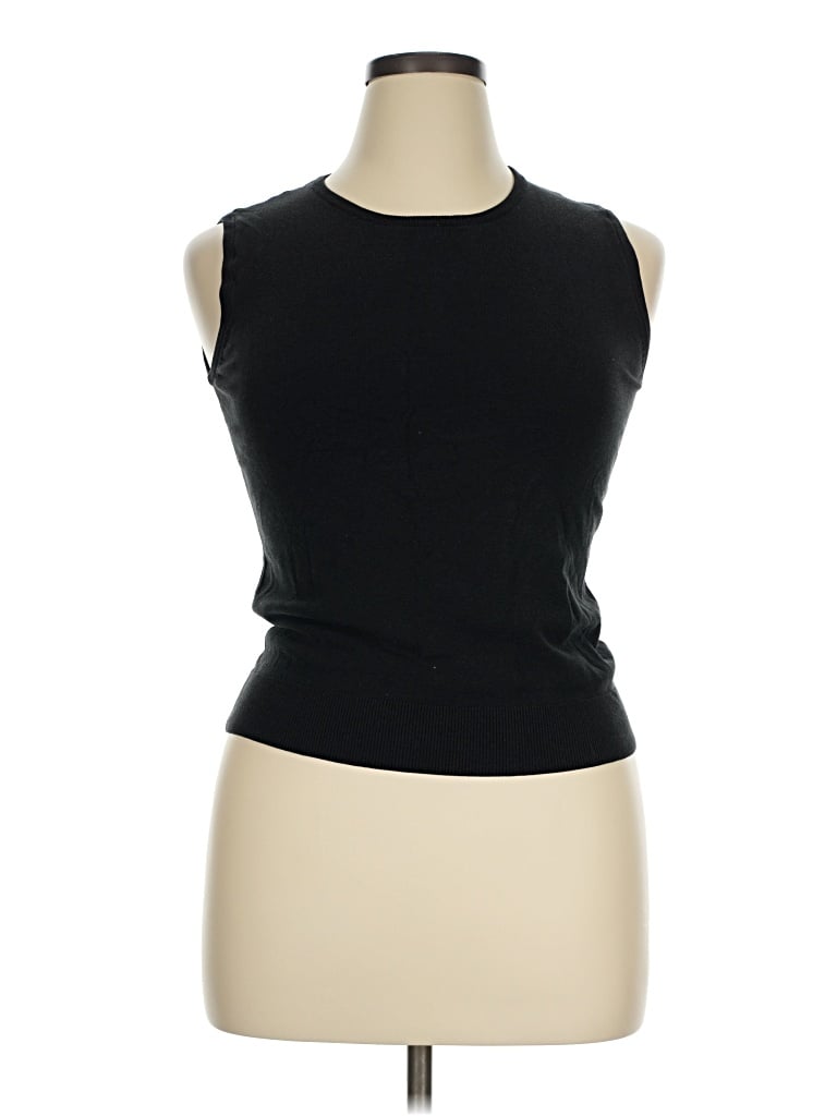 Pre-owned August Silk Sleeveless T-shirt In Black