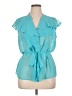 Worthington 100% Polyester Teal Short Sleeve Blouse Size XL - photo 1