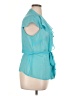 Worthington 100% Polyester Teal Short Sleeve Blouse Size XL - photo 4