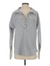 Coco + Carmen 100% Polyester Stripes Gray Long Sleeve Blouse Size S - photo 1