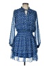Zara Print Blue Casual Dress Size L - photo 1