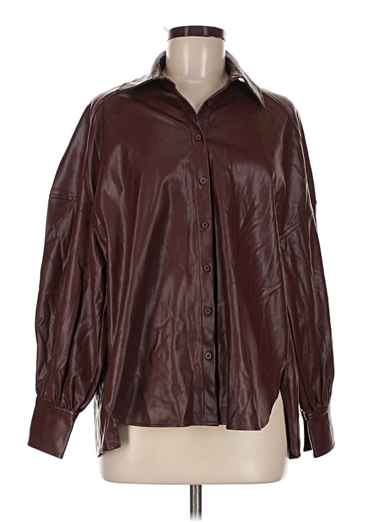 Pre-owned French Connection Long Sleeve Blouse In Brown