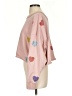 Peach Love 100% Polyester Hearts Pink Pullover Sweater Size S - photo 5