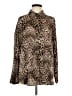 ALLSAINTS Animal Print Brown Long Sleeve Blouse Size 6 - photo 1