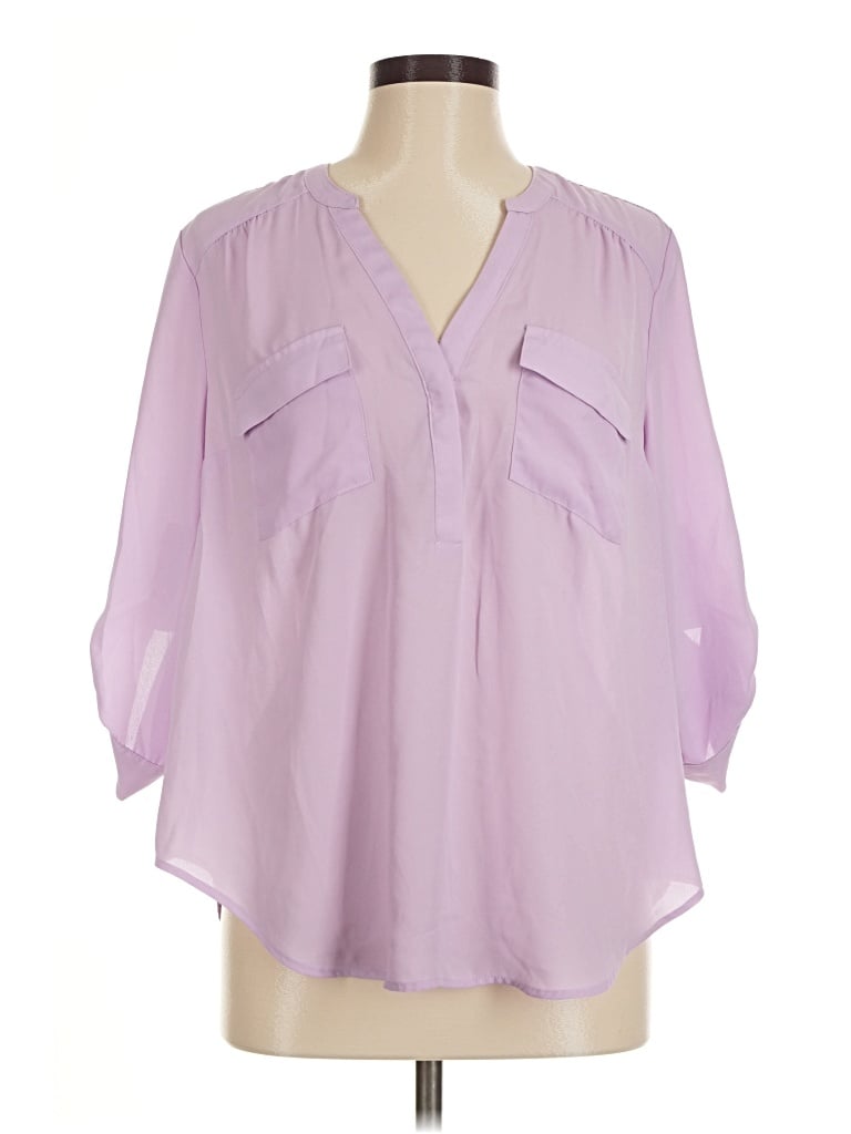 Pre-owned Torrid 3/4 Sleeve Blouse In Purple
