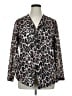 Socialite Animal Print Silver Blazer Size 0X - photo 1