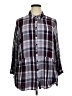 Catherines 100% Rayon Plaid Purple 3/4 Sleeve Button-Down Shirt Size 1X - photo 1