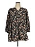 MELLODAY 100% Polyester Floral Black Long Sleeve Button-Down Shirt Size XL - photo 1