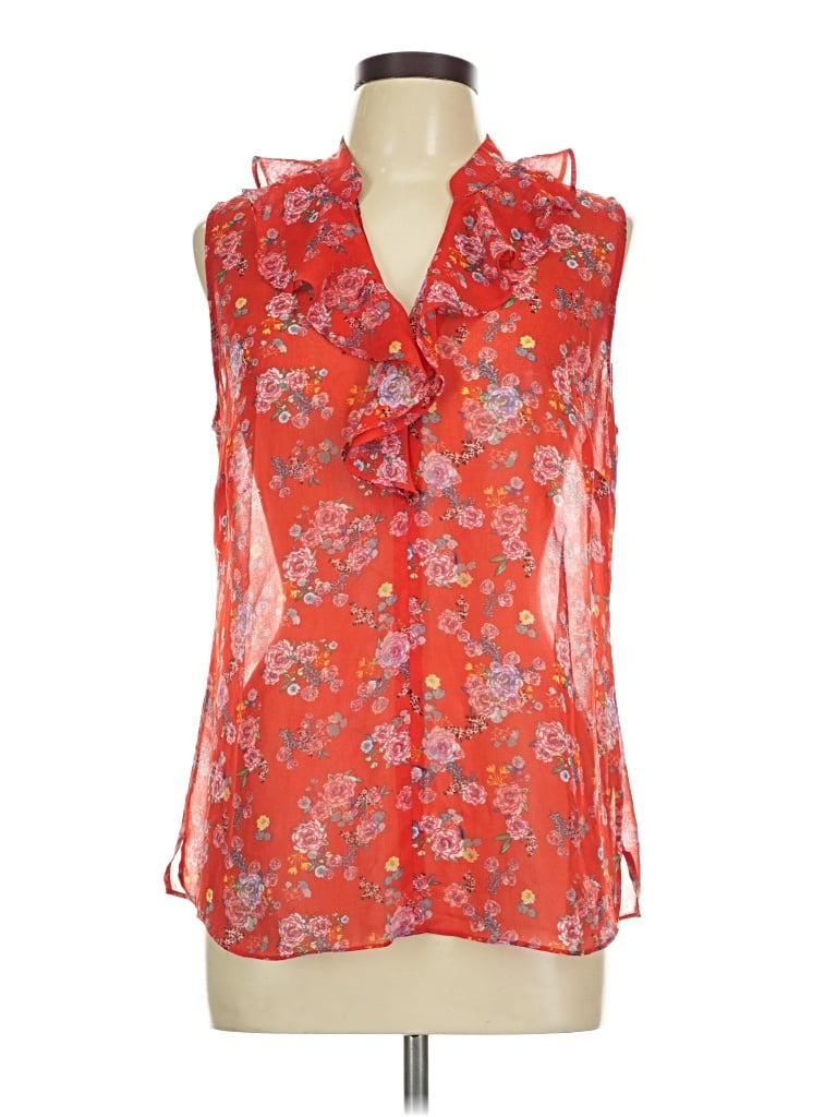 Pre-owned Cabi Sleeveless Blouse In Red