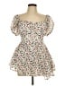 Justify 100% Polyester Floral Ivory Short Sleeve Blouse Size L - photo 1
