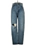AGOLDE 100% Cotton Hearts Blue Jeans Size 23 waist - photo 1