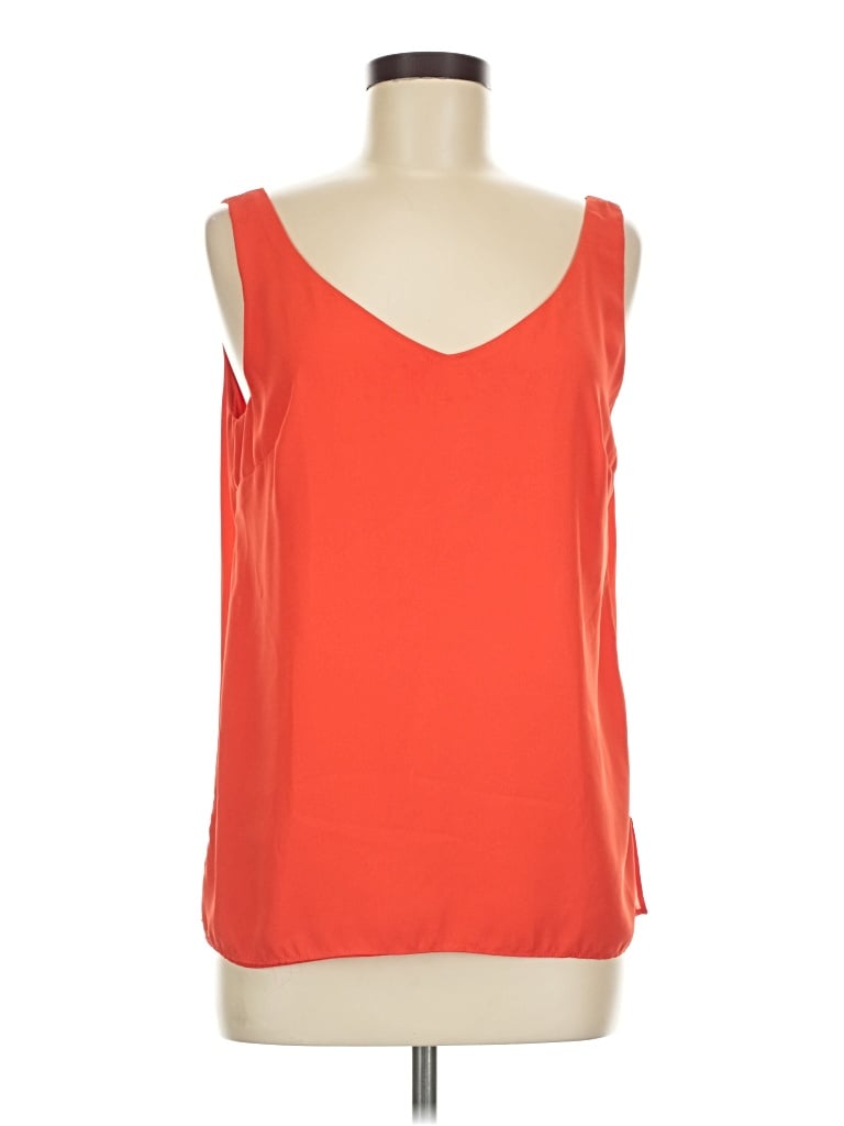 Pre-owned Frank Lyman Design Sleeveless Top Orange Scoop Neck Tops
