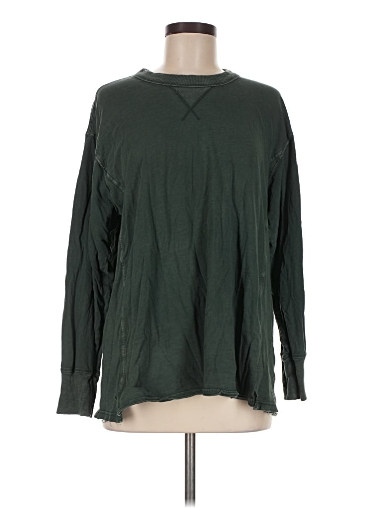 Pre-owned Aerie Long Sleeve T-shirt In Green