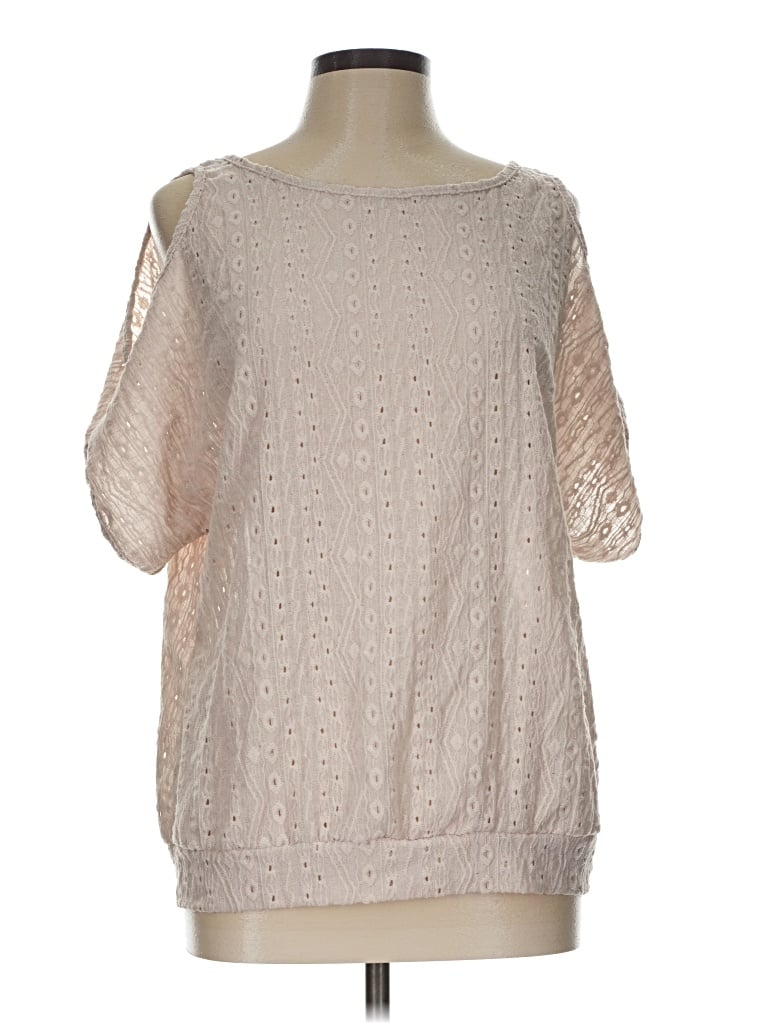 Pre-owned Shein Curve 3/4 Sleeve Blouse In Ivory