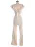 Assorted Brands Stripes Ivory Jumpsuit Size L - photo 2