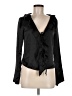 Zara 100% Polyester Black Long Sleeve Blouse Size M - photo 1