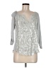 Tiny 100% Silk Silver 3/4 Sleeve T-Shirt Size M - photo 1