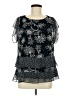 CAbi 100% Polyester Black Short Sleeve Blouse Size M - photo 1