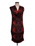 Custo Barcelona 100% Viscose Graphic Burgundy Cocktail Dress Size Sm (2) - photo 1