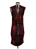 Custo Barcelona 100% Viscose Graphic Burgundy Cocktail Dress Size Sm (2) - photo 2