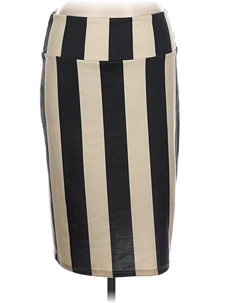 Pre-owned Lularoe Faux Leather Skirt In Tan