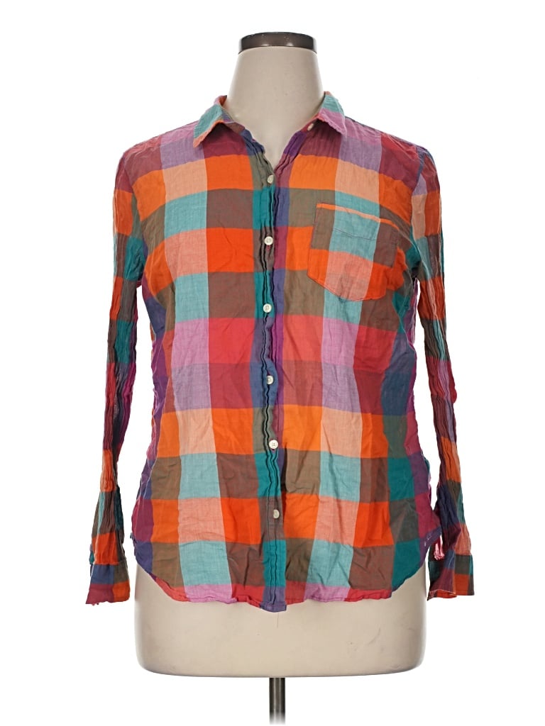Pre-owned Old Navy Long Sleeve Button Down Shirt In Orange