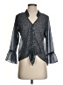 Matison Stone 100% Polyester Polka Dots Gray 3/4 Sleeve Blouse Size S - photo 1