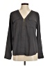 Express 100% Polyester Gray Long Sleeve Blouse Size M - photo 1