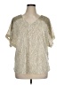 New York Laundry 100% Polyester Animal Print Ivory Short Sleeve Blouse Size 1X - photo 1