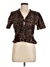 Rails Animal Print Brown Short Sleeve Blouse Size M - photo 1