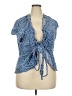 Old Navy 100% Rayon Blue Short Sleeve Blouse Size XXL (tall) - photo 1