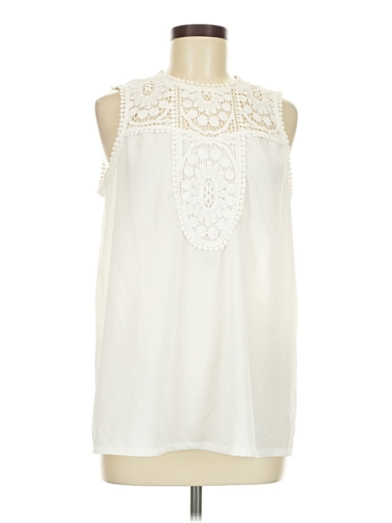 Pre-owned Halogen Sleeveless Blouse In Ivory