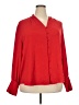 Chico's 100% Polyester Red Long Sleeve Blouse Size 4 (20/22) - photo 1