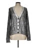 BCBGMAXAZRIA 100% Polyester Metallic Silver Cardigan Size L - photo 1