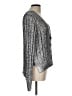 BCBGMAXAZRIA 100% Polyester Metallic Silver Cardigan Size L - photo 4